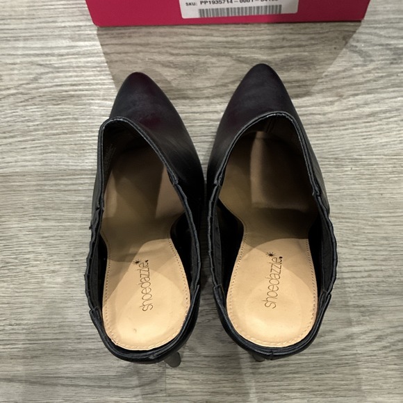 Shoe Dazzle Black Evangeline Slip On Stiletto Pumps | Size 10 In Box - Picture 5 of 8